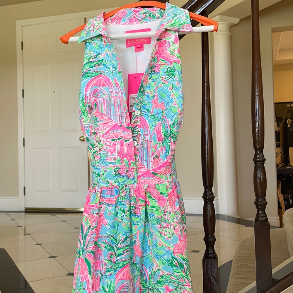 Lilly Pulitzer Patterned Dress with Collar